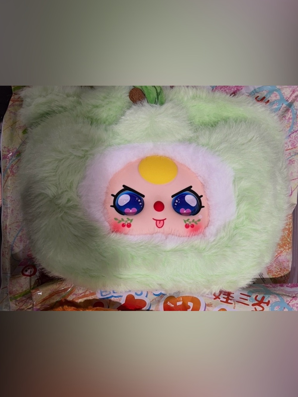 Baby three plush 400% face bag with special eyes